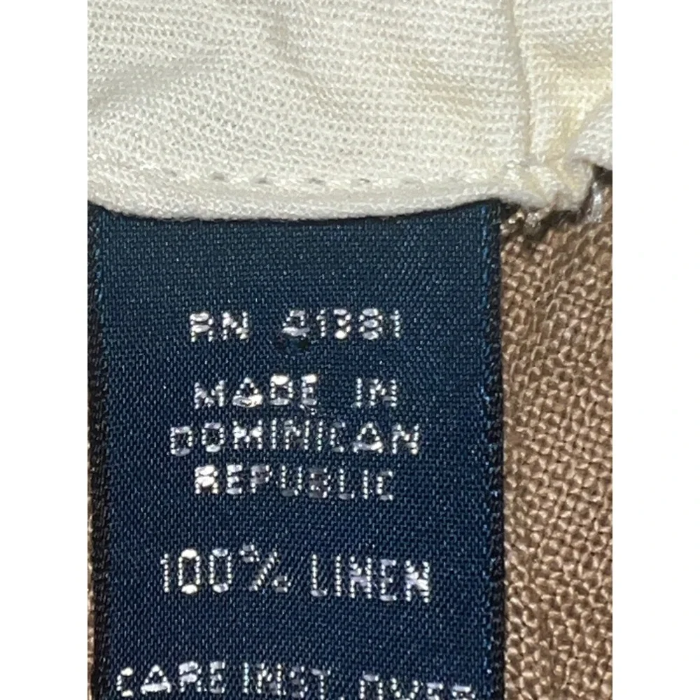 Polo Ralph Lauren Mens 36x32 Khaki Linen Classic Fit Adjustable Side Tab Pants